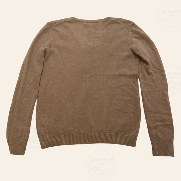 Nordstrom S Cashmere V-Neck Sweater | Soft Tan Beige, Classic, Minimalist - Picture 6 of 8